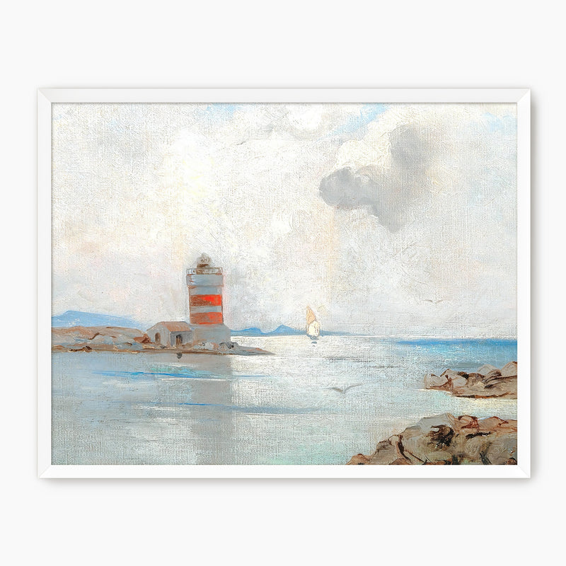 Vintage Lighthouse Watercolor Print - Sage and Rose Prints