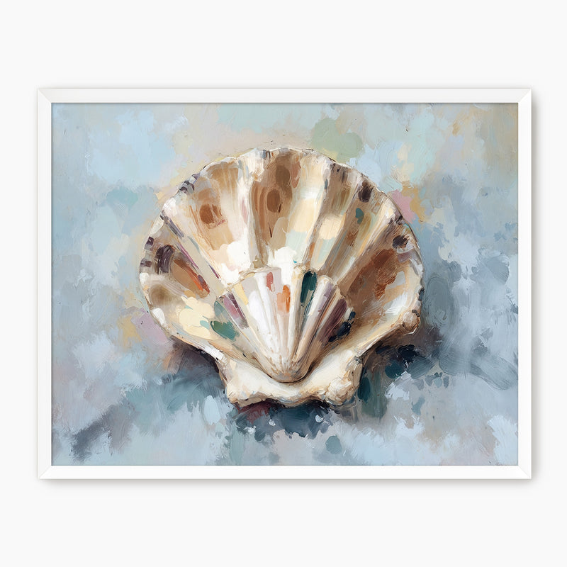 Scallop Seashell Beach Wall Art - Sage and Rose Prints