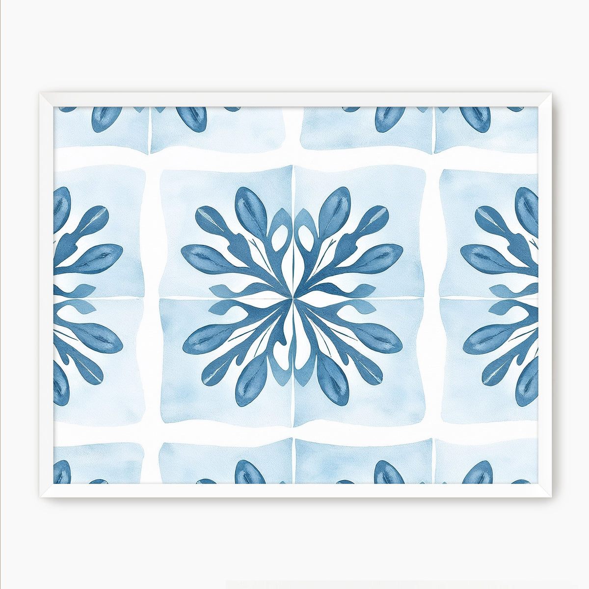 Muted Mediterranean Blue Pattern - Sage and Rose Prints