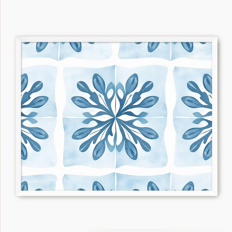 Muted Mediterranean Blue Pattern - Sage and Rose Prints