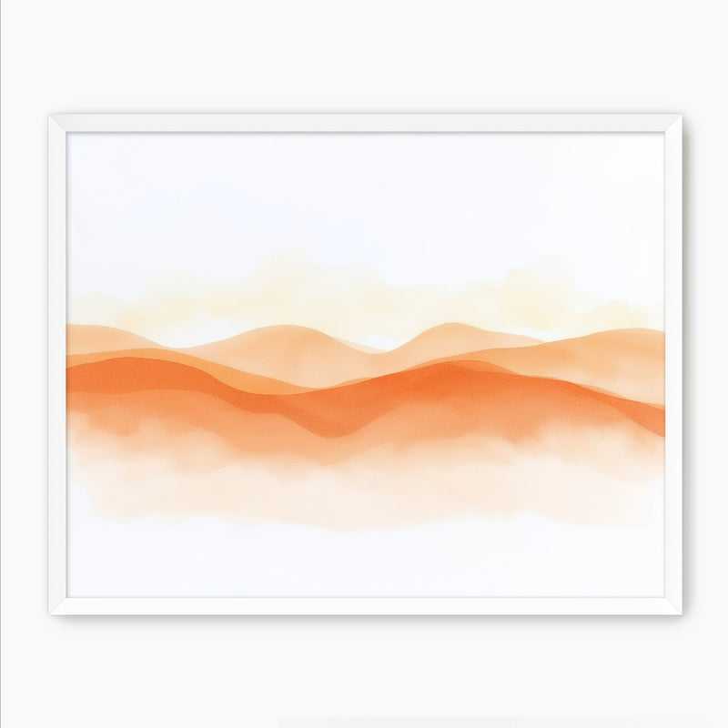 Orange Watercolor Landscape - Sage and Rose Prints