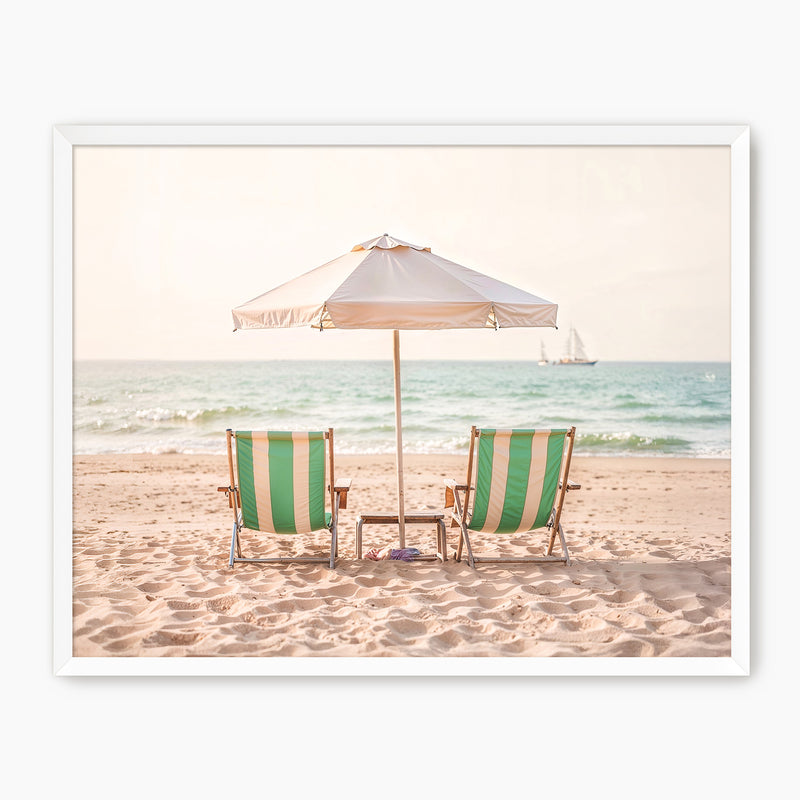 Sepia Beach Chairs - Sage and Rose Prints