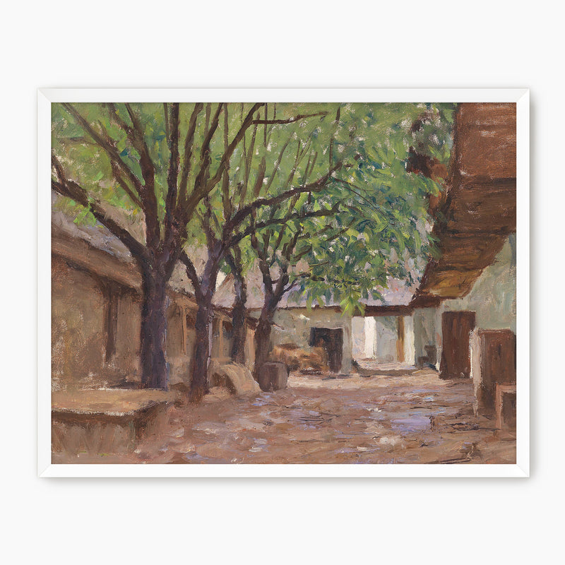 Peaceful Courtyard in Earth Tones - Sage and Rose Prints
