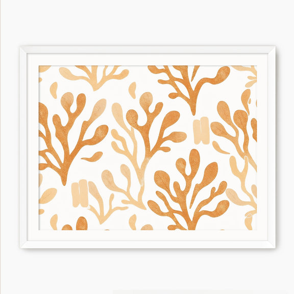 Burnt Orange Seaweed Motif - Sage and Rose Prints