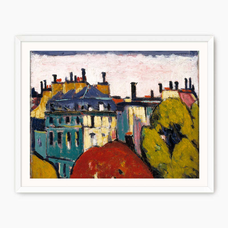 Vibrant French Village Painting - Sage and Rose Prints