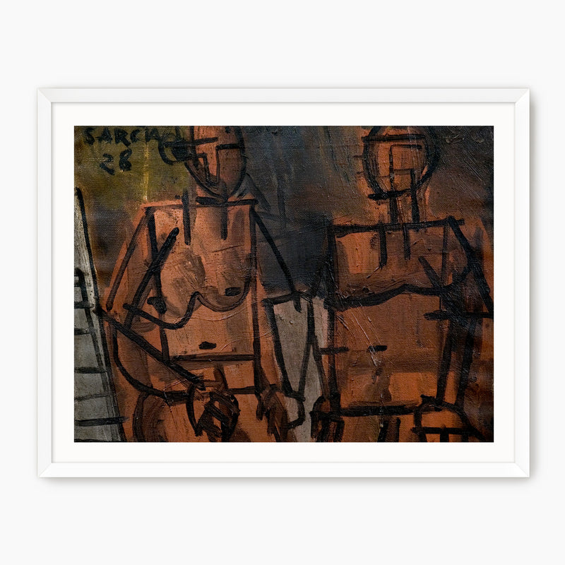 Dark Modern Abstract Portraits - Sage and Rose Prints