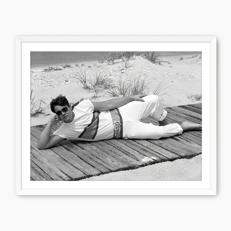 Lounging on the Beach Old Photograph - Sage and Rose Prints