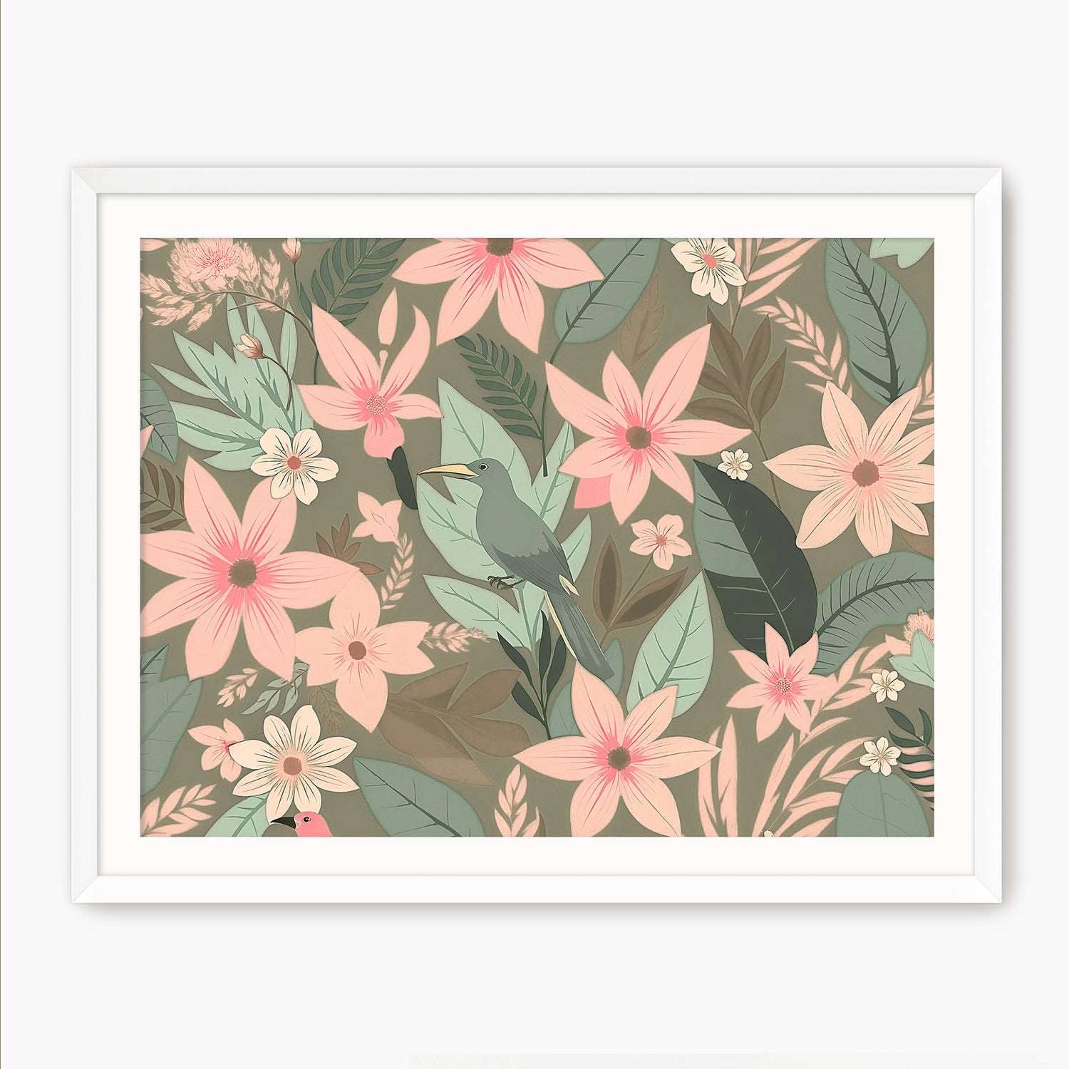 Birdsong Botanical Print - Sage and Rose Prints
