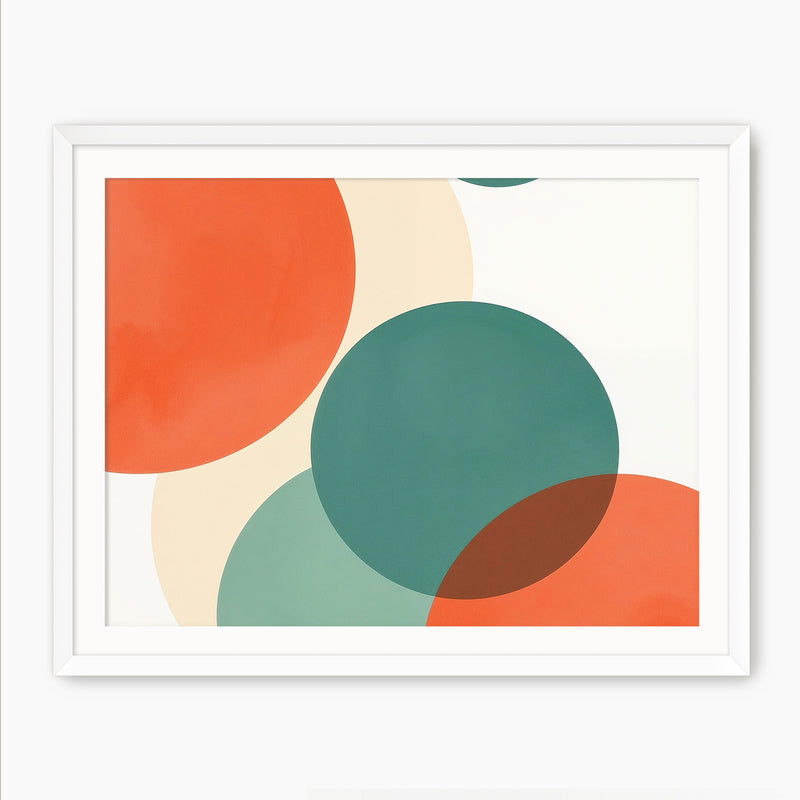 Abstract Circle in Orange and Teal - Sage and Rose Prints