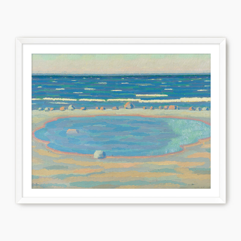 Teal Impressionist Beach Print - Sage and Rose Prints