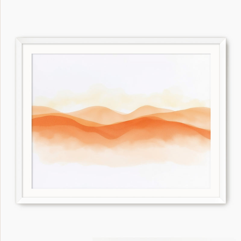Orange Watercolor Landscape - Sage and Rose Prints