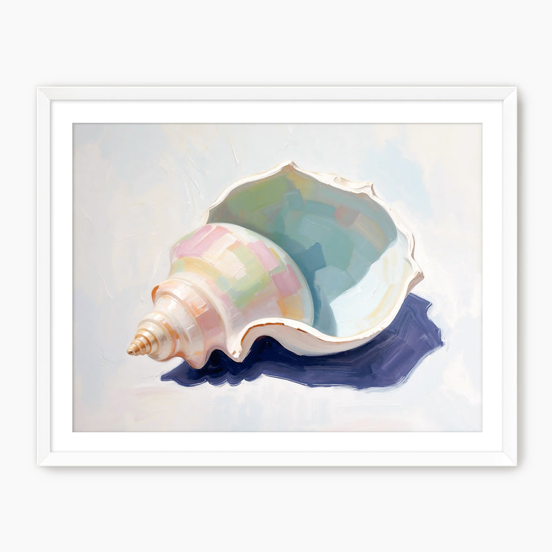 Pastel Conch Shell Painting Print - Sage and Rose Prints