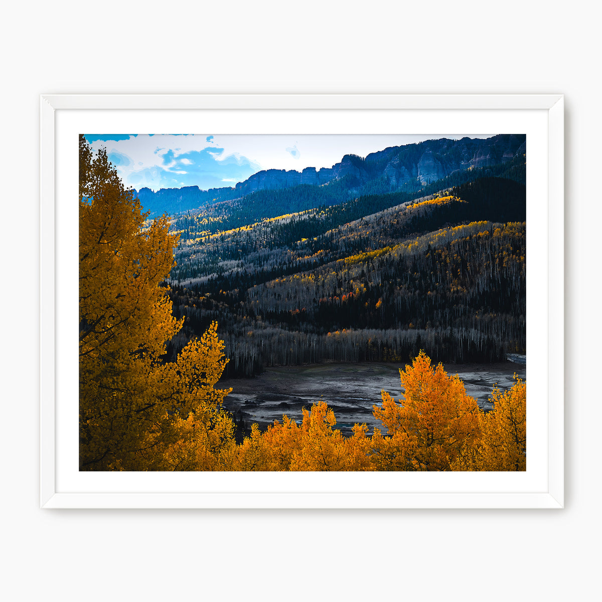 Burnt Orange and Royal Blue Colorado Mountain Photography