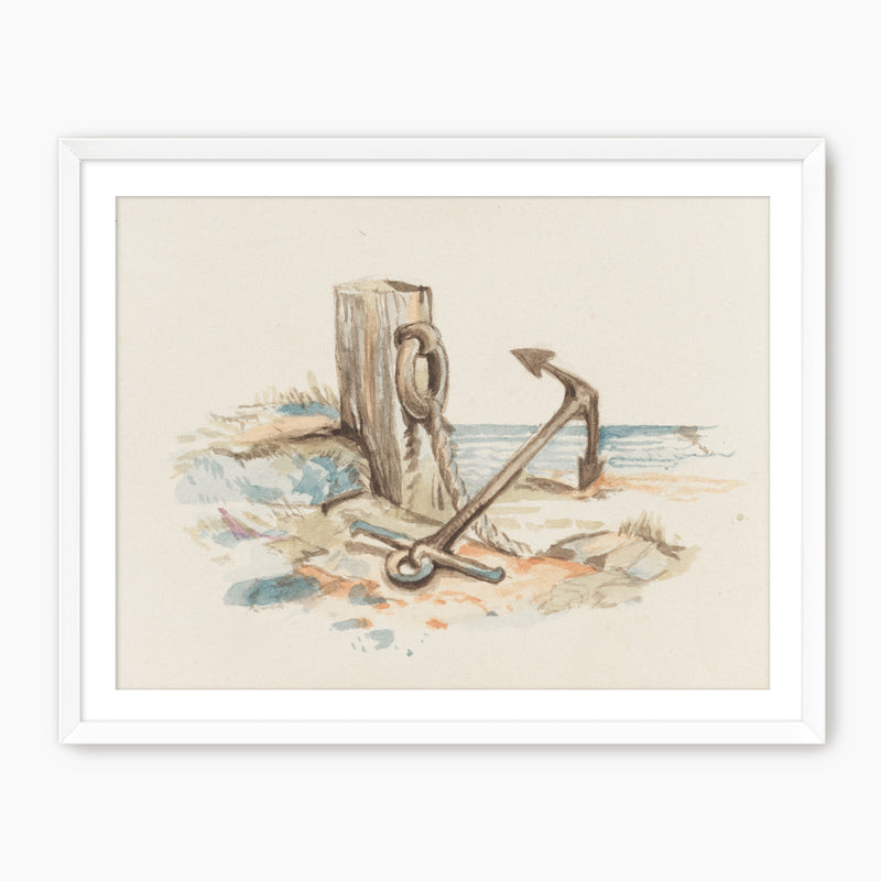 Seaside Anchor Watercolor Print - Sage and Rose Prints