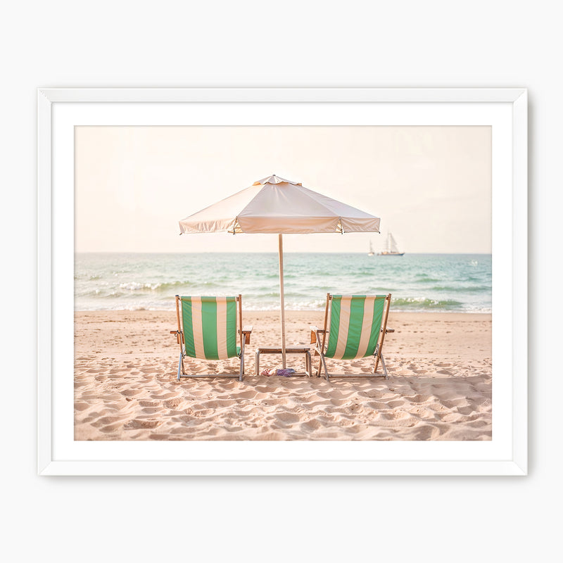 Sepia Beach Chairs - Sage and Rose Prints