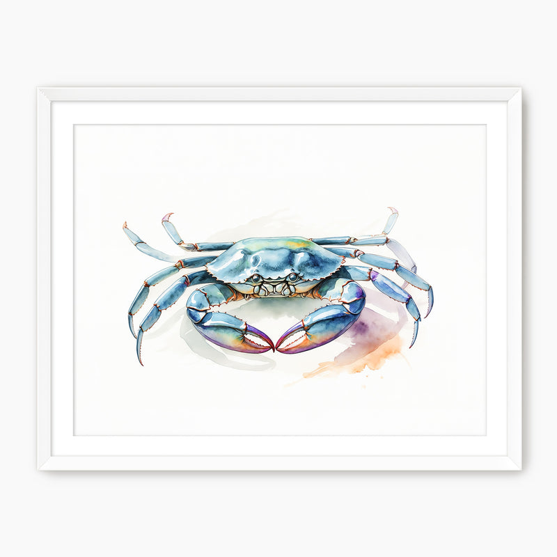 Blue Crab Watercolor Print - Sage and Rose Prints