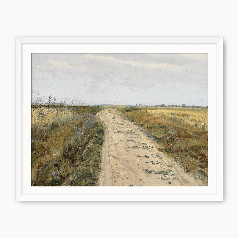 Impressionist Country Road - Sage and Rose Prints