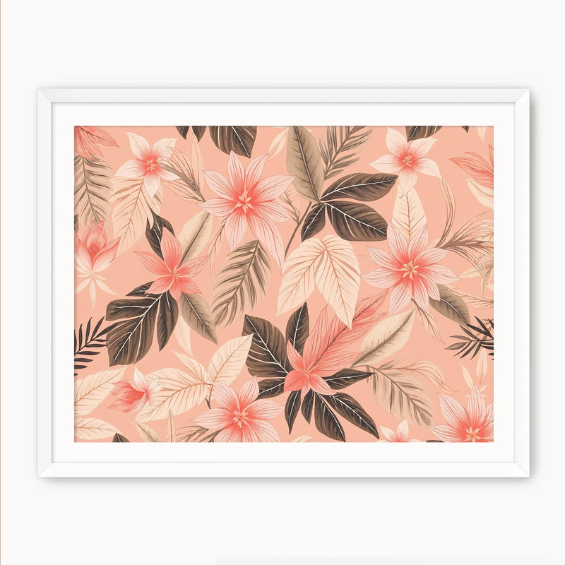 Soft Coral Maximalist Tropics - Sage and Rose Prints
