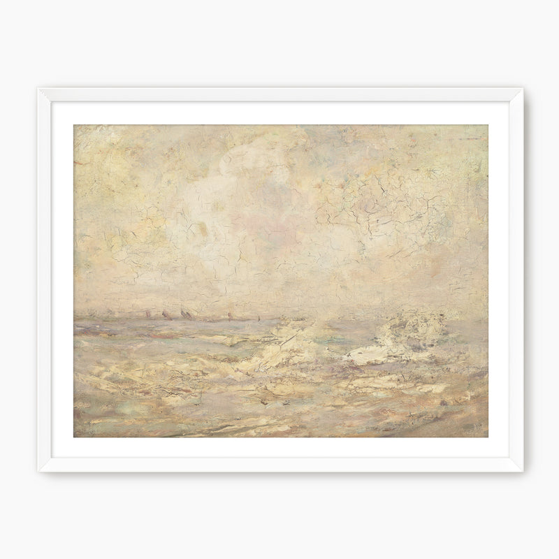 Muted Tan Seascape - Sage and Rose Prints