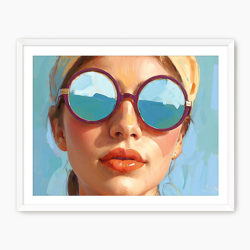 Retro Sunglasses Oil Painting Print - Sage and Rose Prints