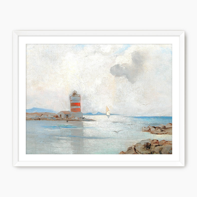 Vintage Lighthouse Watercolor Print - Sage and Rose Prints