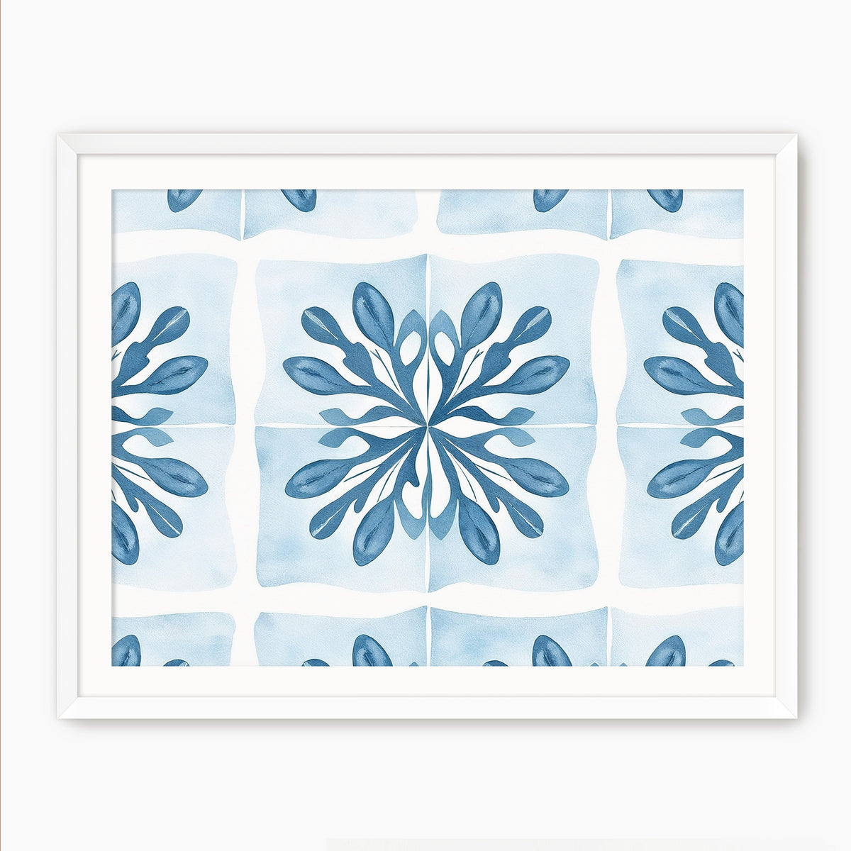 Muted Mediterranean Blue Pattern - Sage and Rose Prints