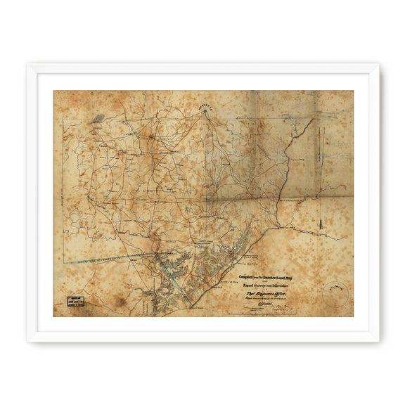 Historic Sepia Map of Cobb County, Georgia - Sage and Rose Prints