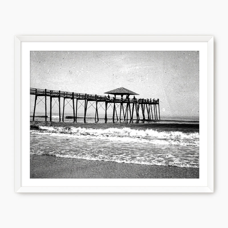 Jacksonville Pier - Black and White Photo - Sage and Rose Prints
