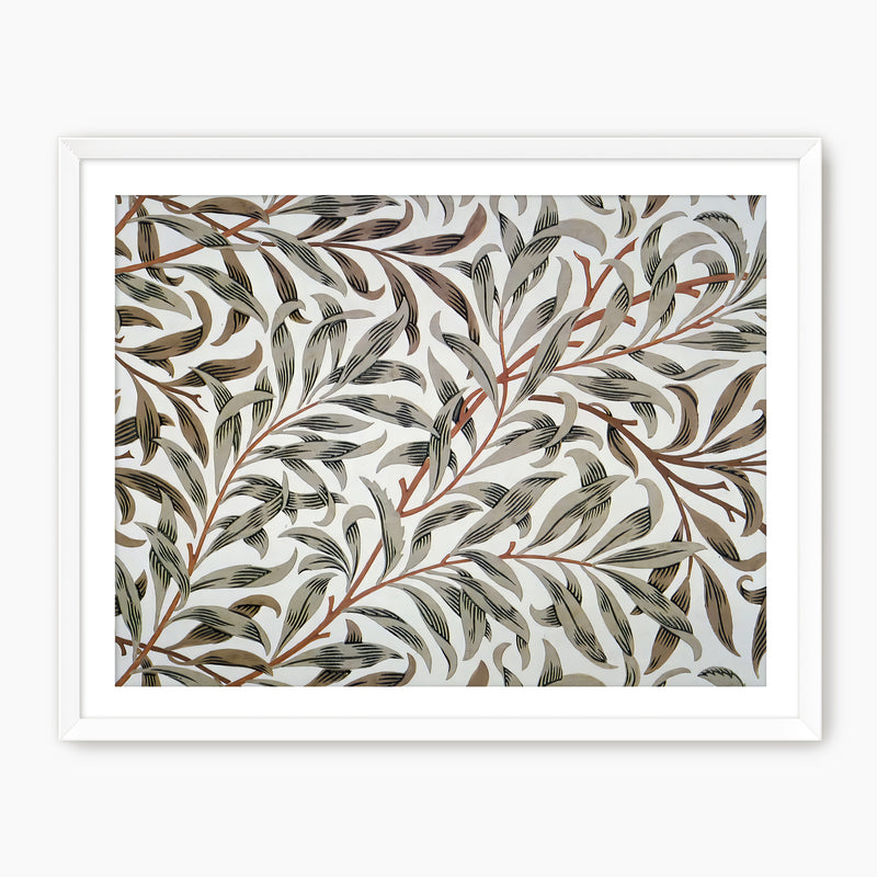 Olive Green Leaves Pattern Print - Sage and Rose Prints