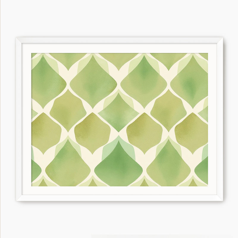Bright Green Pattern Print - Sage and Rose Prints