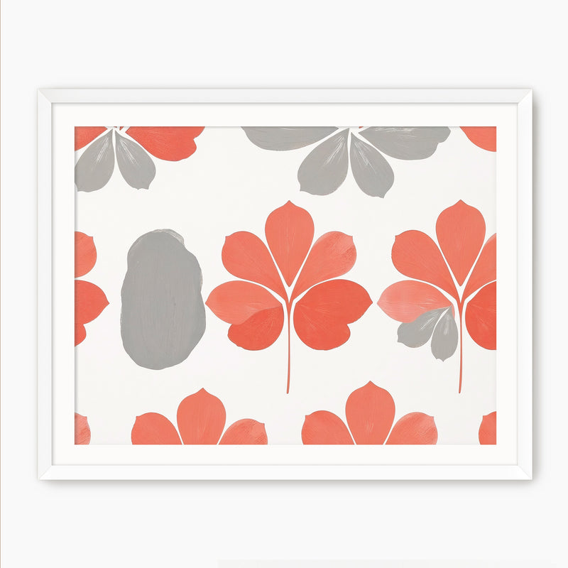Coral Color Floral Pattern - Sage and Rose Prints