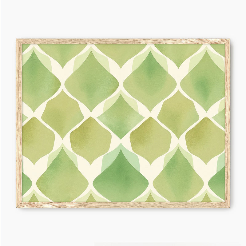 Bright Green Pattern Print - Sage and Rose Prints