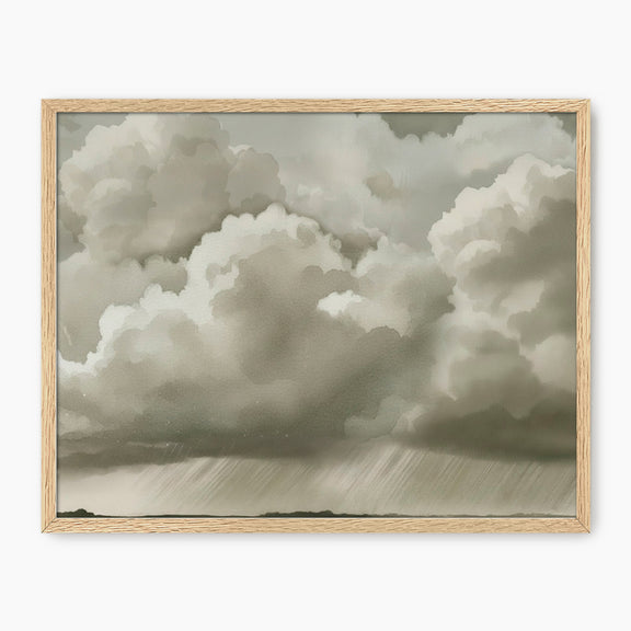 42-Rain Clouds on the Horizon Watercolor - Sage and Rose Prints