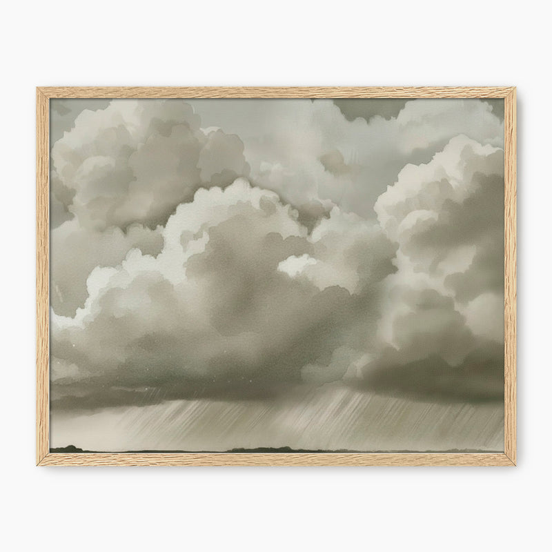 42-Rain Clouds on the Horizon Watercolor - Sage and Rose Prints