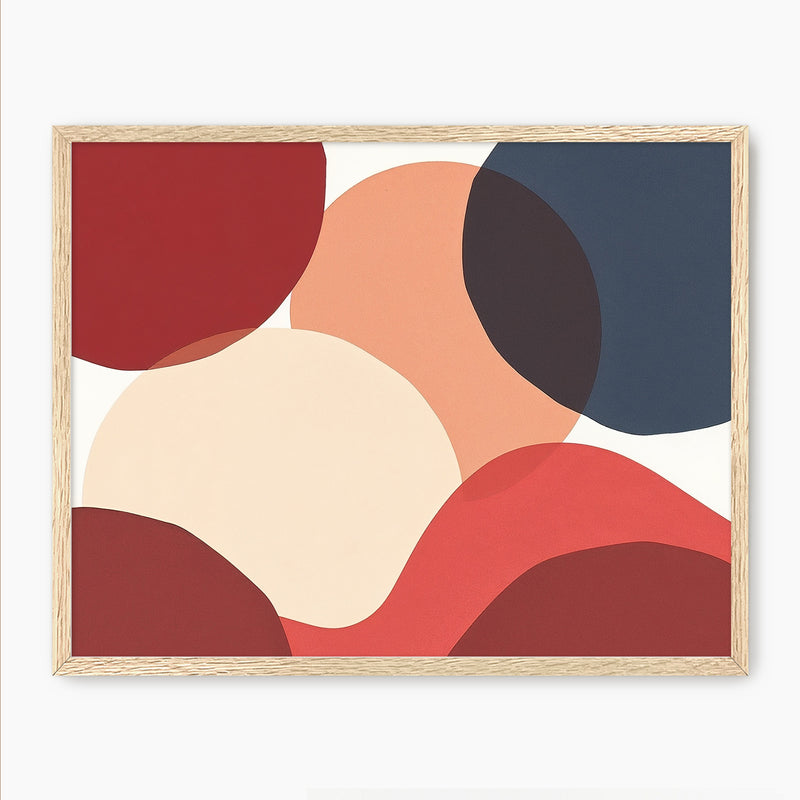 Deep Red Modern Art - Sage and Rose Prints