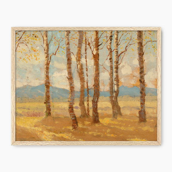 Birches in Autumn - Sage and Rose Prints