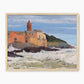 Post Impressionist Coastal Village - Sage and Rose Prints