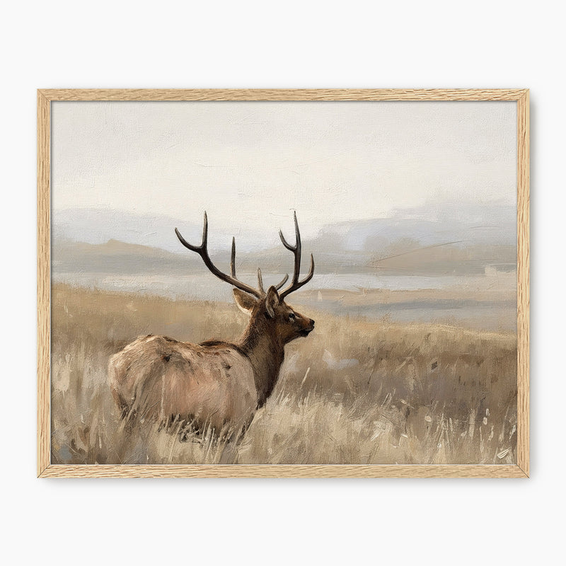 AK-33-Deer in a Field Painting - Sage and Rose Prints