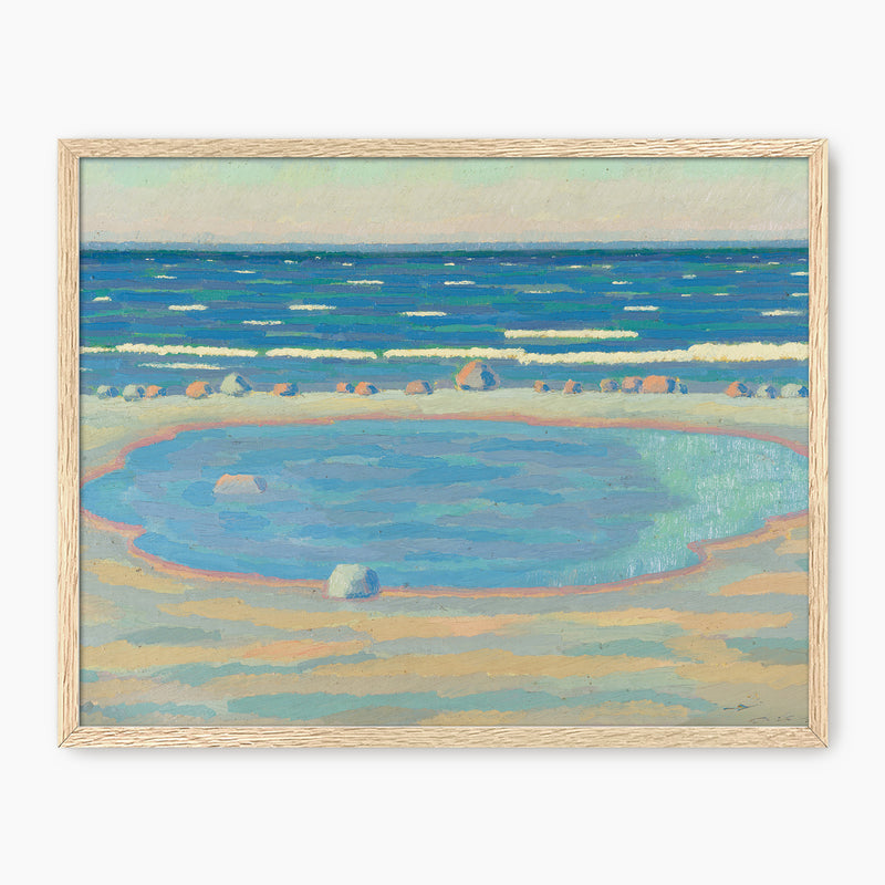Teal Impressionist Beach Print - Sage and Rose Prints