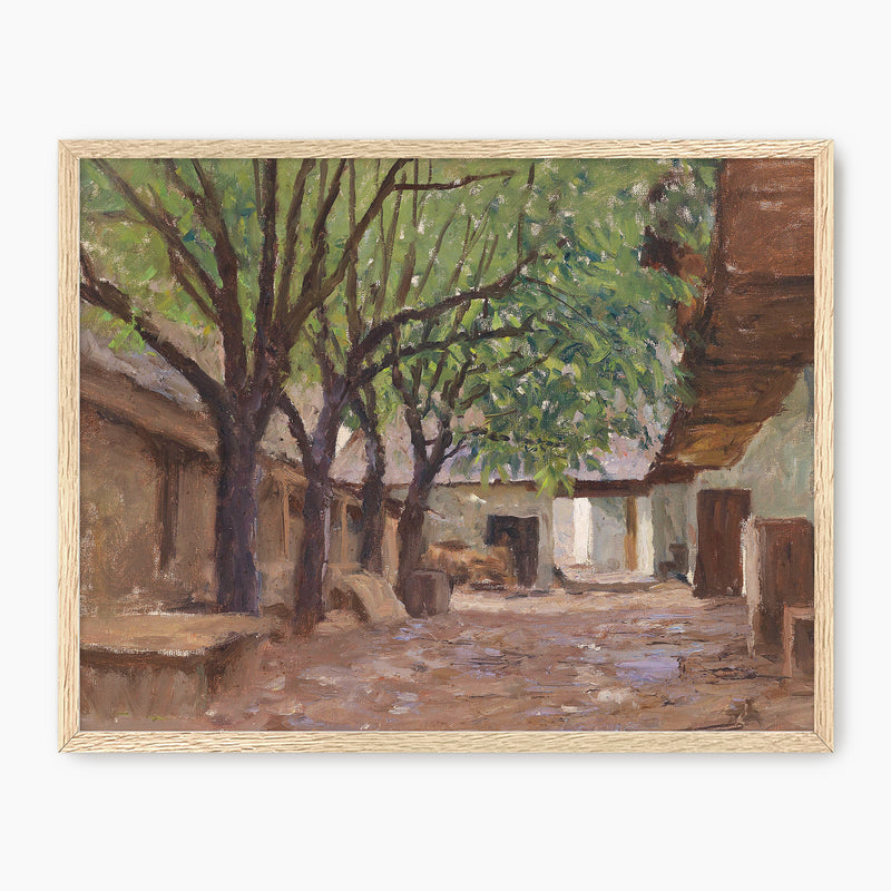 Peaceful Courtyard in Earth Tones - Sage and Rose Prints