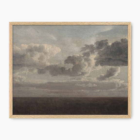 AK-49- Vintage Old Masters Cloudy Sky Landscape - Sage and Rose Prints