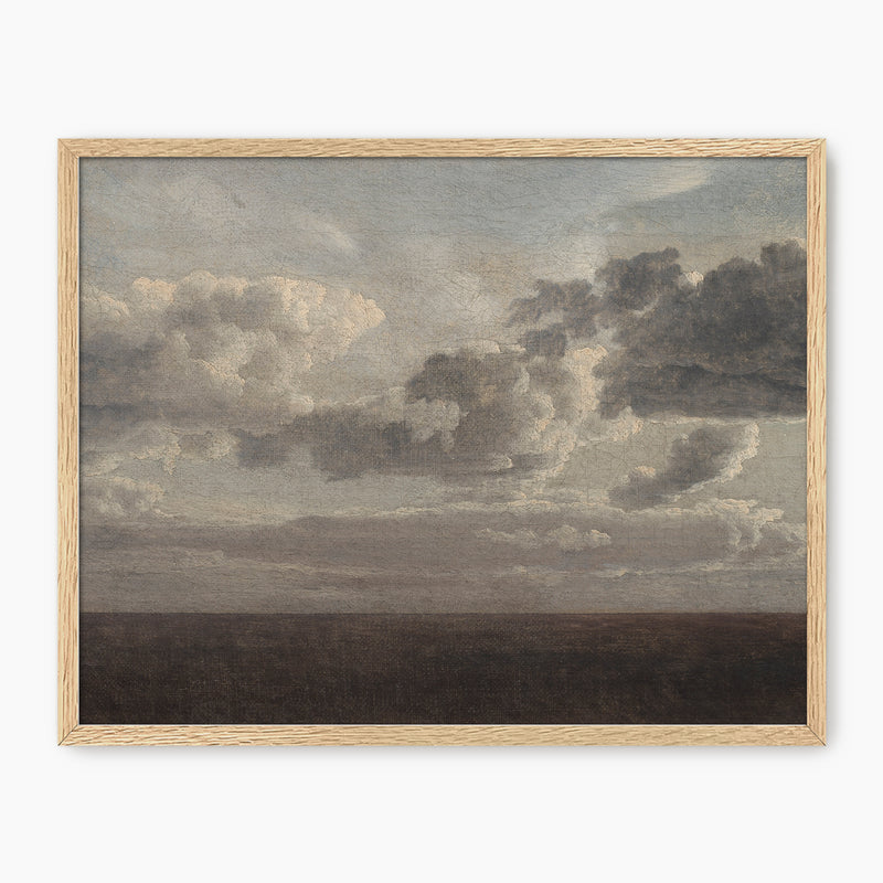 AK-49- Vintage Old Masters Cloudy Sky Landscape - Sage and Rose Prints
