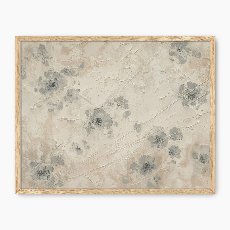 AK-50- Abstract Textured Flower Painting Print - Sage and Rose Prints