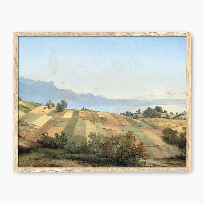 Vintage Farm Landscape - Sage and Rose Prints