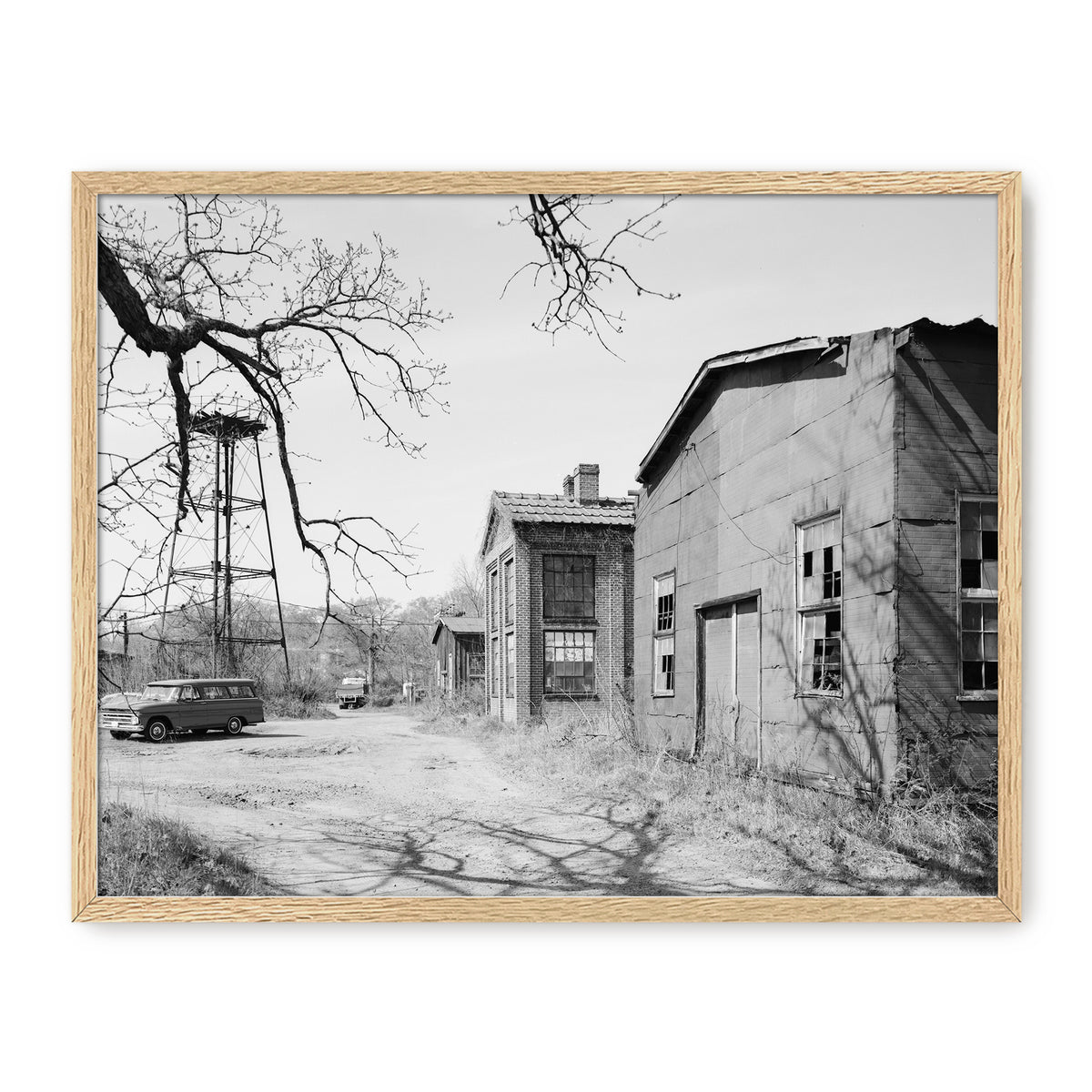 Historic Warehouse & Vintage Car Photo - Sage and Rose Prints