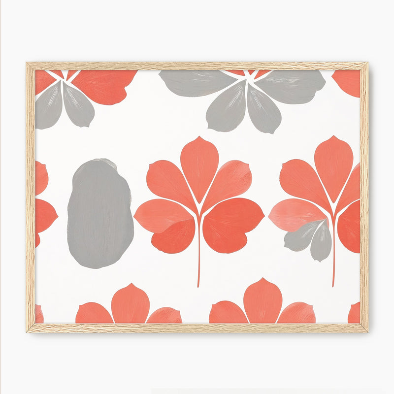 Coral Color Floral Pattern - Sage and Rose Prints