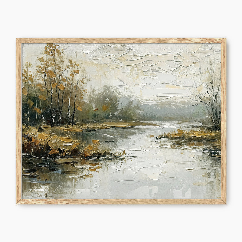 43 Moody Impressionist Marsh Painting Print - Sage and Rose Prints