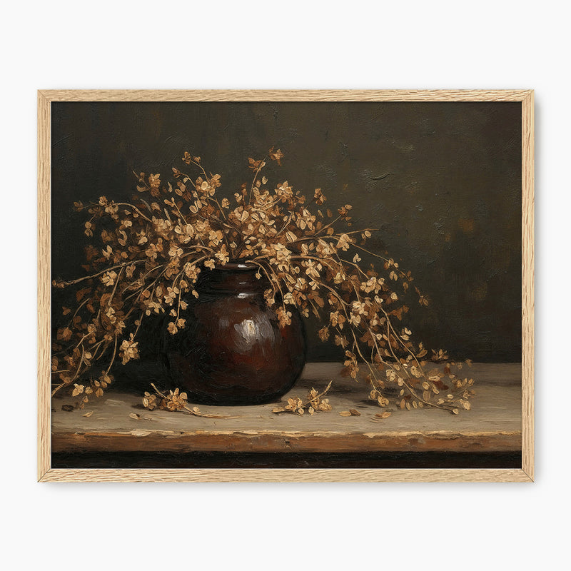 AK-05 - Vintage Vase Still Life with Dried Grass Bouquet - Sage and Rose Prints
