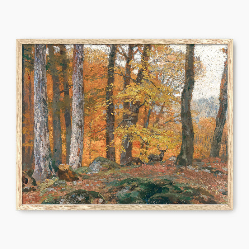 Forest Glade with Deer - Sage and Rose Prints