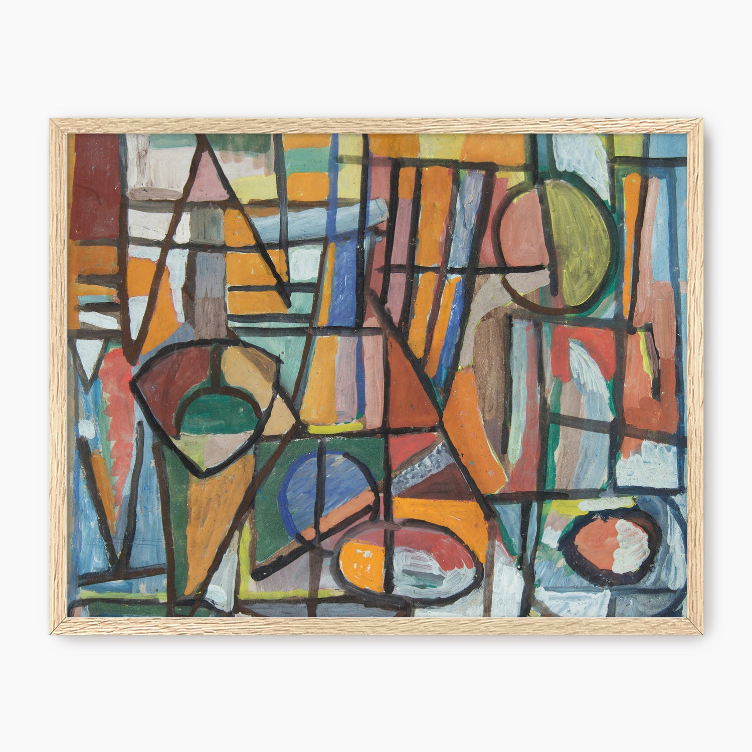 Bright Geometric Abstract Paint - Sage and Rose Prints